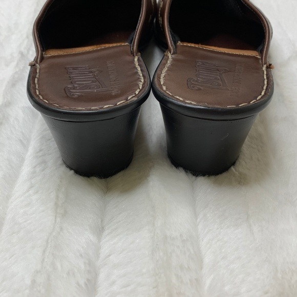 Tsonga‎ Brown Leather Mule Heeled Clogs - Picture 4 of 5
